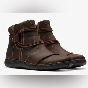 Clarks Dark Brown Ankle Booties